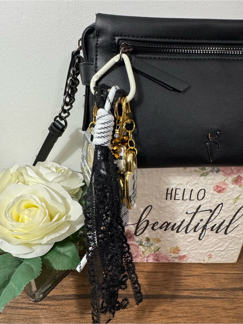 Black & White Phone/Key/Bag Chain #P1113